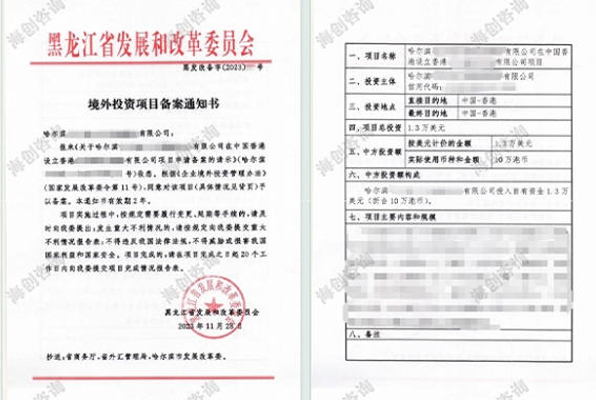黑龙江境外投资备案黑龙